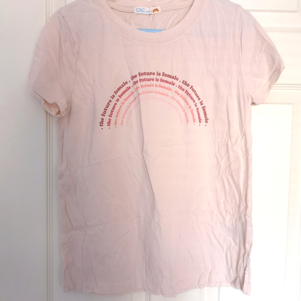 C&C California The Future is Female Short Sleeve Shirt Rainbow - Picture 1 of 1